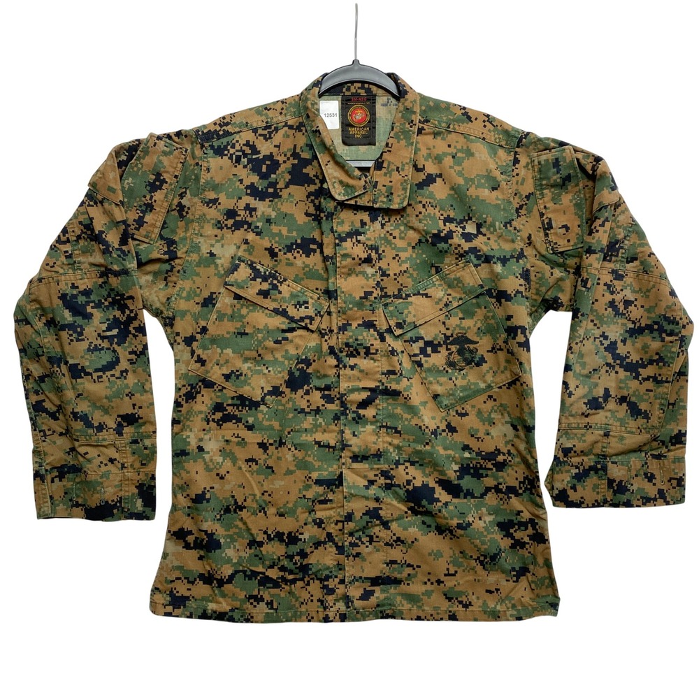 American Apparel Utility Shirt Mens SM-REG Green MARPAT USMC Digital Camo Jacket